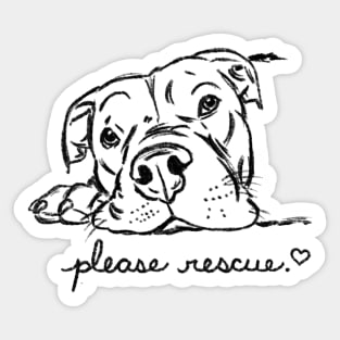 Rescue Dog, Rescue Pit Bull, Pittie Lovers, Adopt Don't Shop Sticker